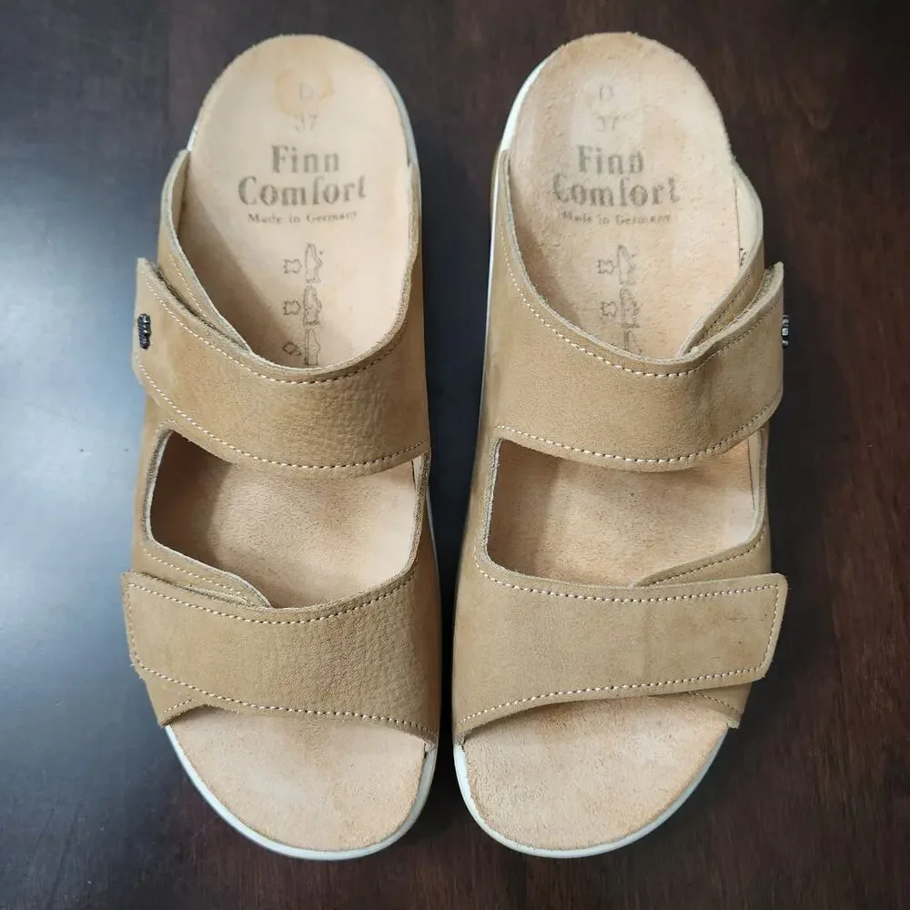 Finn Comfort Morelia Sandals Tan Nubuk Size 37